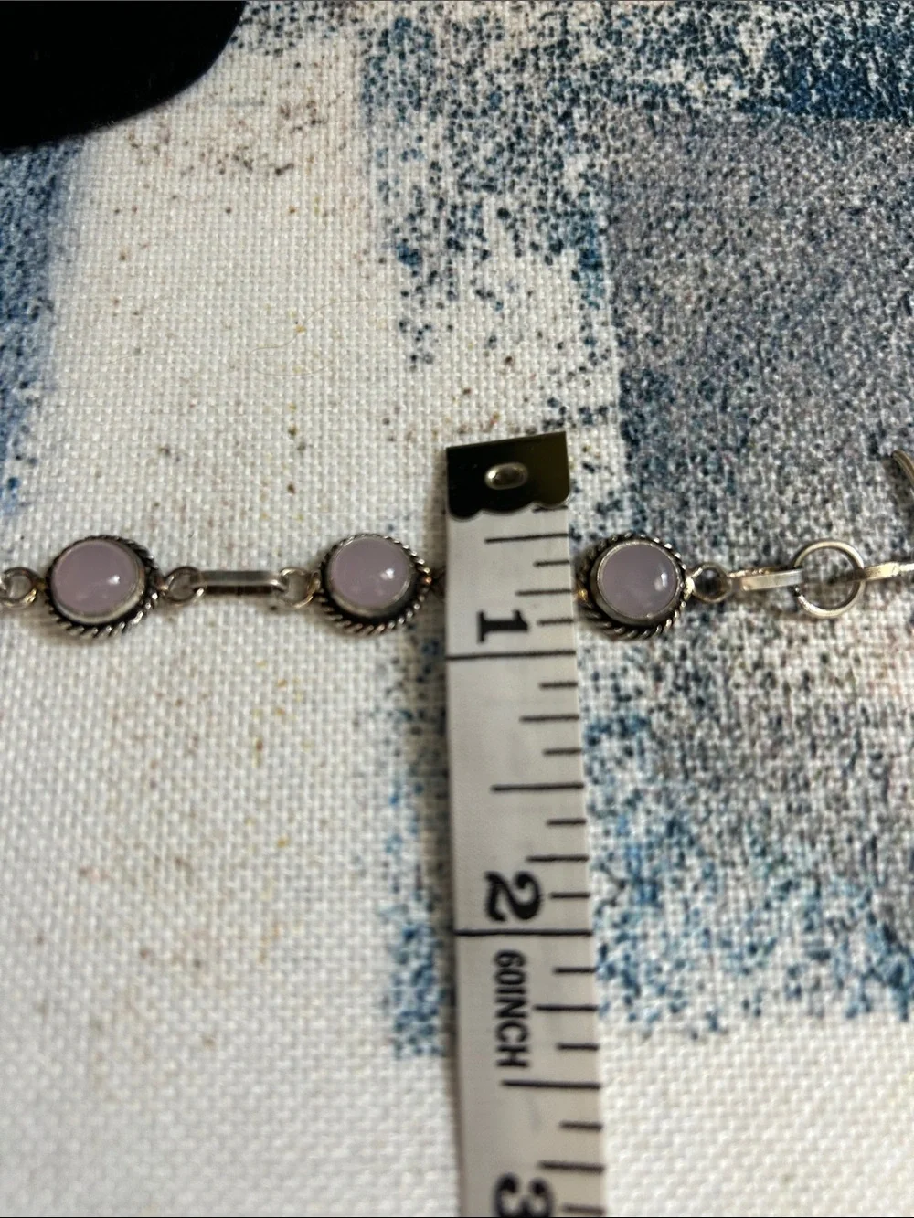 Sterling Silver Rose Quartz Gemstone Ring Size 7 & Bracelet Set